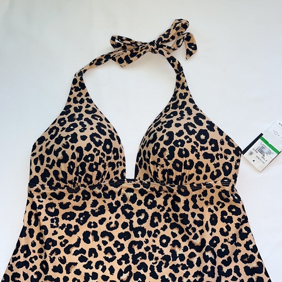 Salt + Cove Juniors' Animal-Print Halter Tankini Top Sz LARGE - Picture 5 of 10